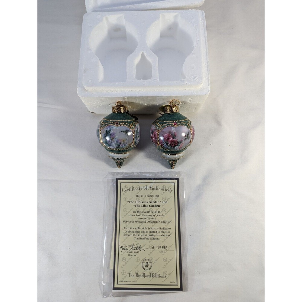 Lena Liu Treasury Of Jeweled Hummingbirds Ornaments Set 7 Bradford Editions 1999